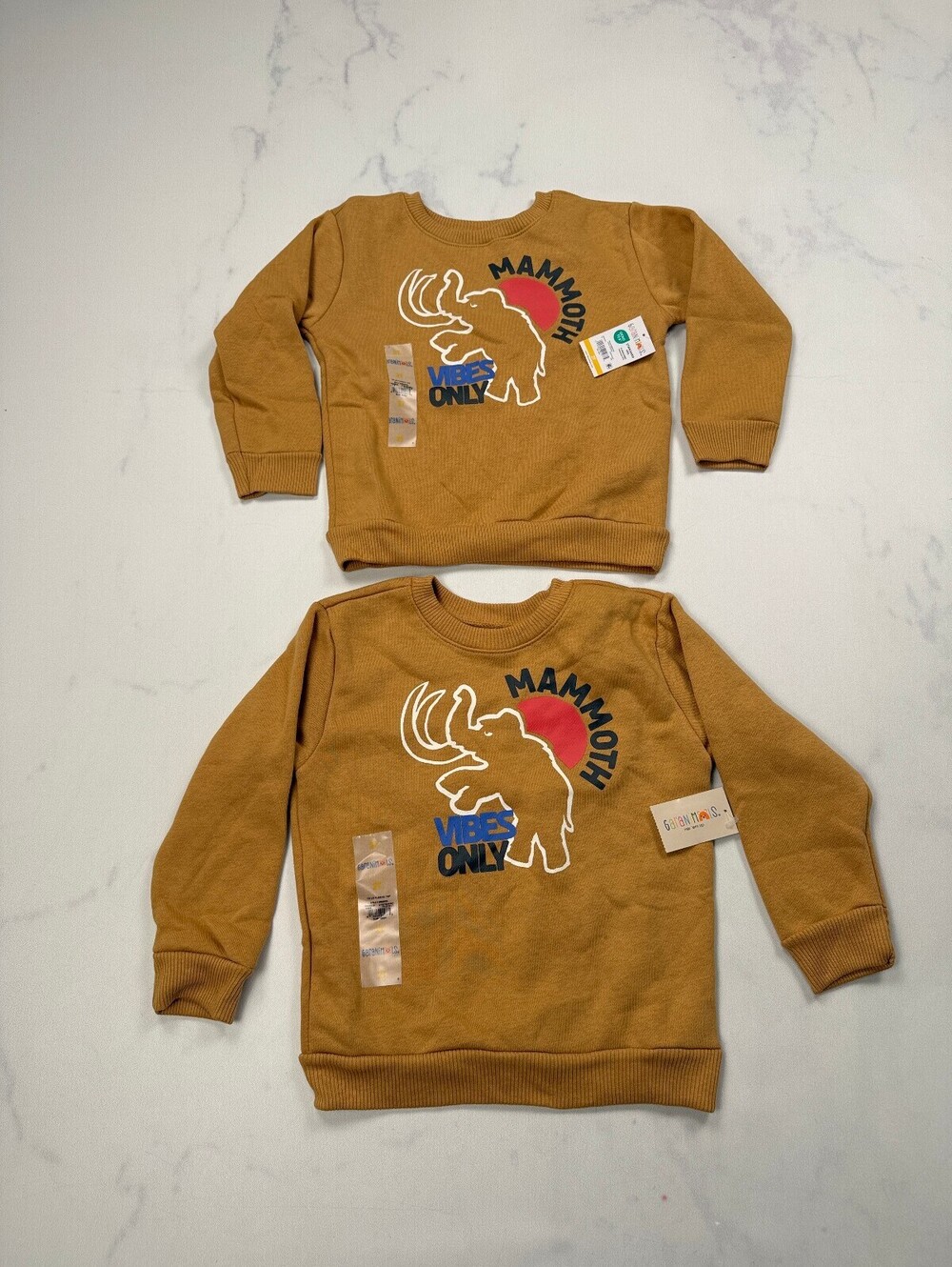 Garanimals Mammoth Sweatshirt Pullover Camel 90s Street Style Lot of 2 - Boys 2T